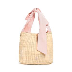 Mini Bow Bag - Women's Mixed Media Handbag (Pink Sand)